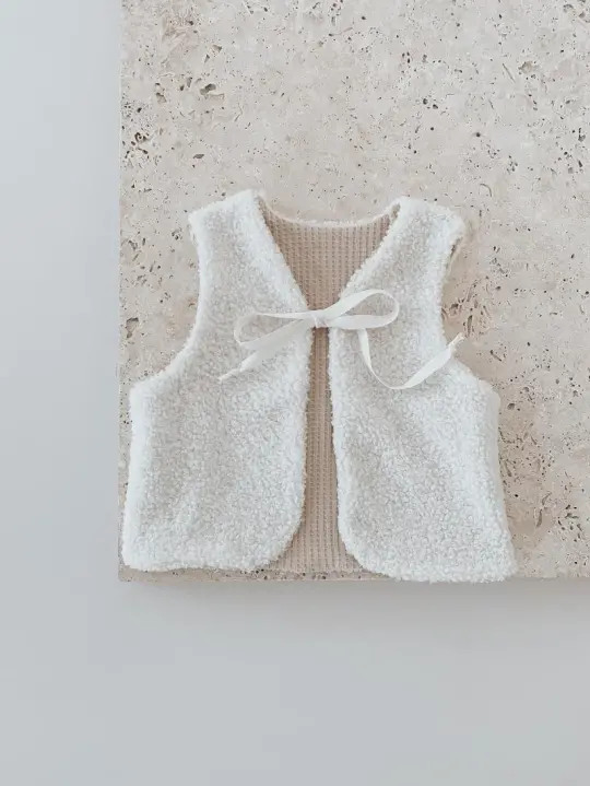 Teddy Weste Creme Beige